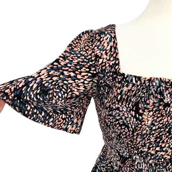 Lovestitch Floral Maxi Dress Square Neck Flutter Sleeve Multi Size Small NWT - Picture 3 of 14